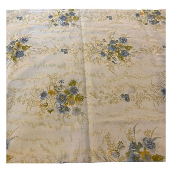 Pair Blue Floral Statepride Muslin No Iron Standard Floral Pillowcases Vintage - Picture 2 of 6
